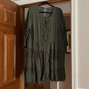 Torrid Boho Long Sleeve Dress with Lace Detail